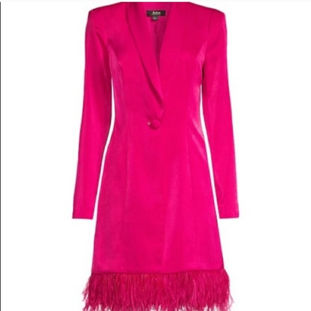 Aidan Mattox Tuxedo Feather Dress